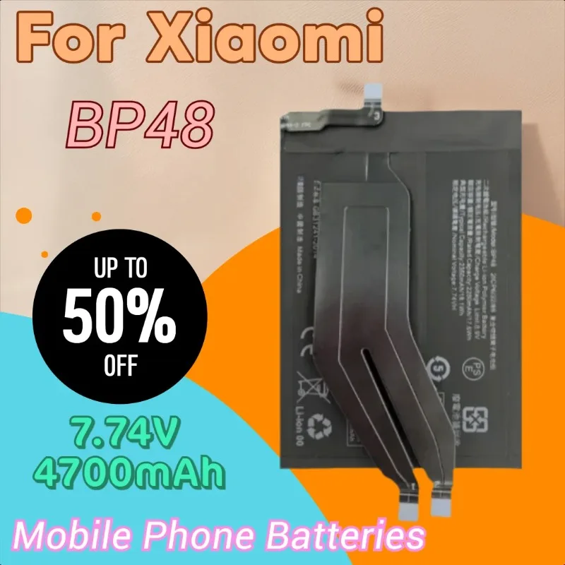 

Brand New High Quality BP48 Mobile Phone Battery 7.74V 4700mAh for Xiaomi Redmi K50 Game for Xiaomi Poco F4 GT