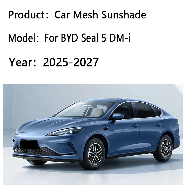 For BYD Seal 5 DM-i 2025~2027 Car Window Sunshade Heat Insulation Visor Protector Mesh Foldable Frame Curtain Auto Accessories