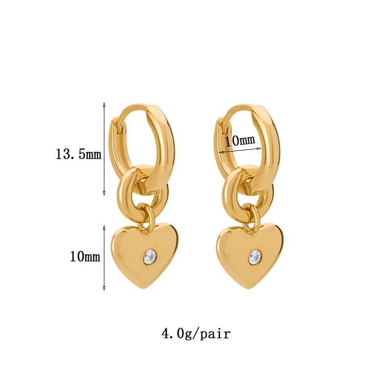 KEYOUNUO Gold Silver Filled Dangle Earrings For Women Zircon Heart Dorp Hoop Earrings Fashion Party Wedding Jewelry Wholesale