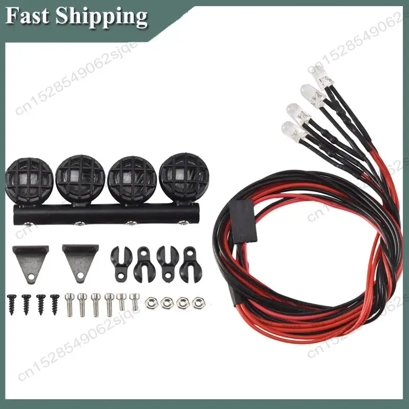 -ABKM RC Car LED Roof Lamp Lights Bar For WPL 1/18 1/24 RC Truck Car Upgrade Parts Accessories,4 LED