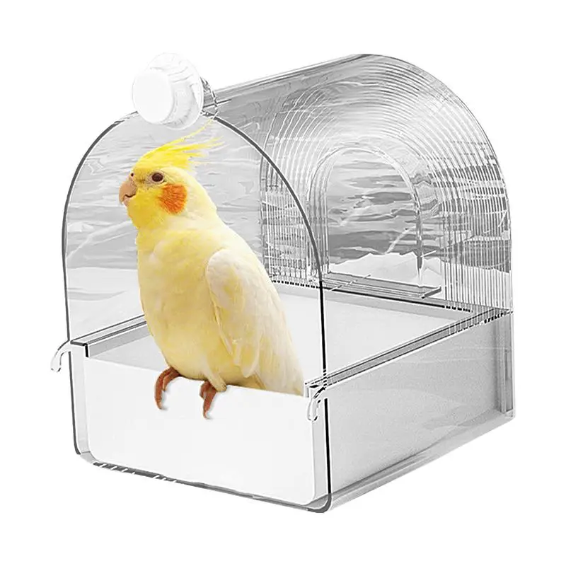 

Bird Bath For Cage Pet Bird Shower Drawer Box Bird Cage Accessory Transparent Bird Bath Tub Bowl For Parakeets Canaries