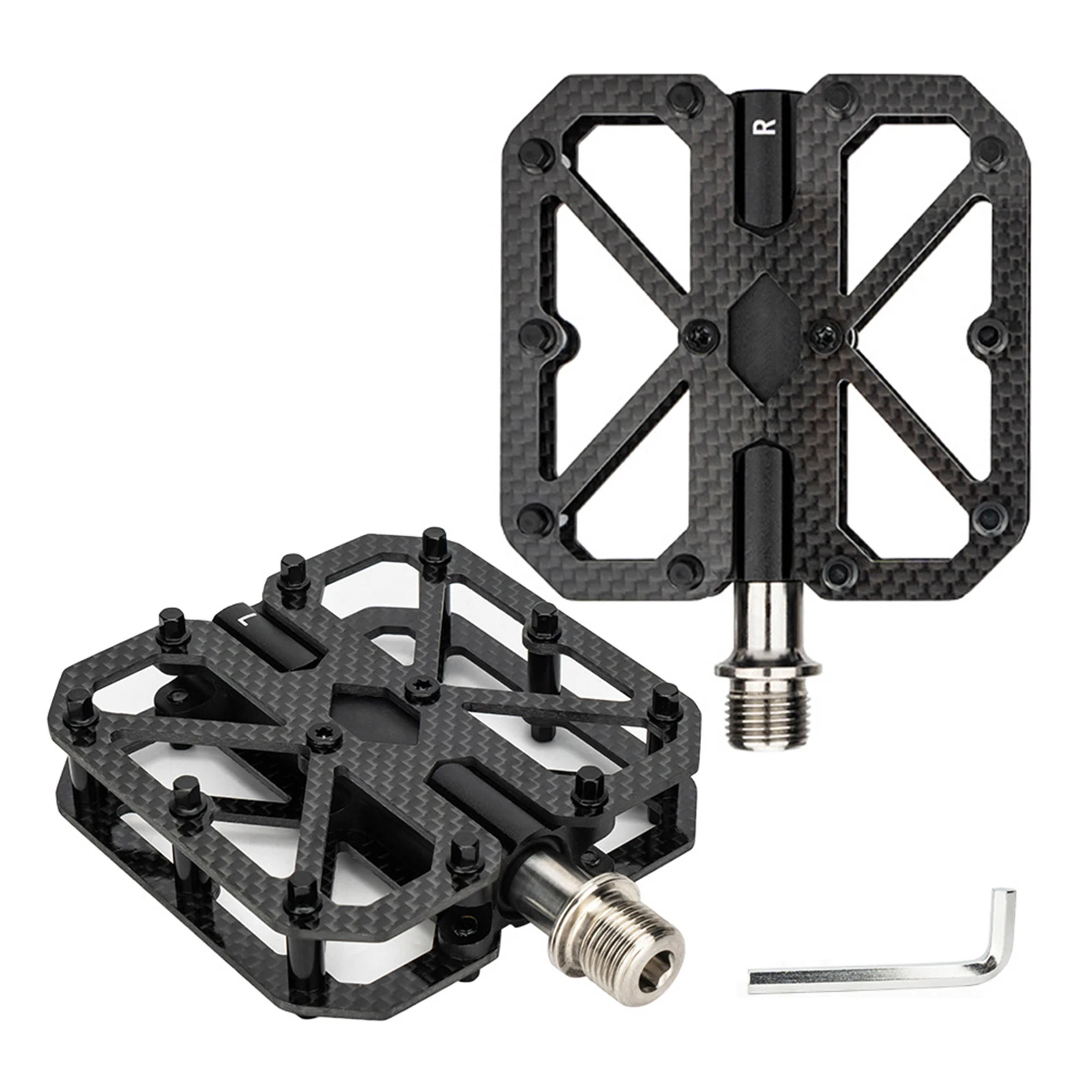 

Bike Pedals Carbon Composite Three Bearings Non-slip Lightweight Pedals for Road Mountain Folding Bikes Road Bike Pedals