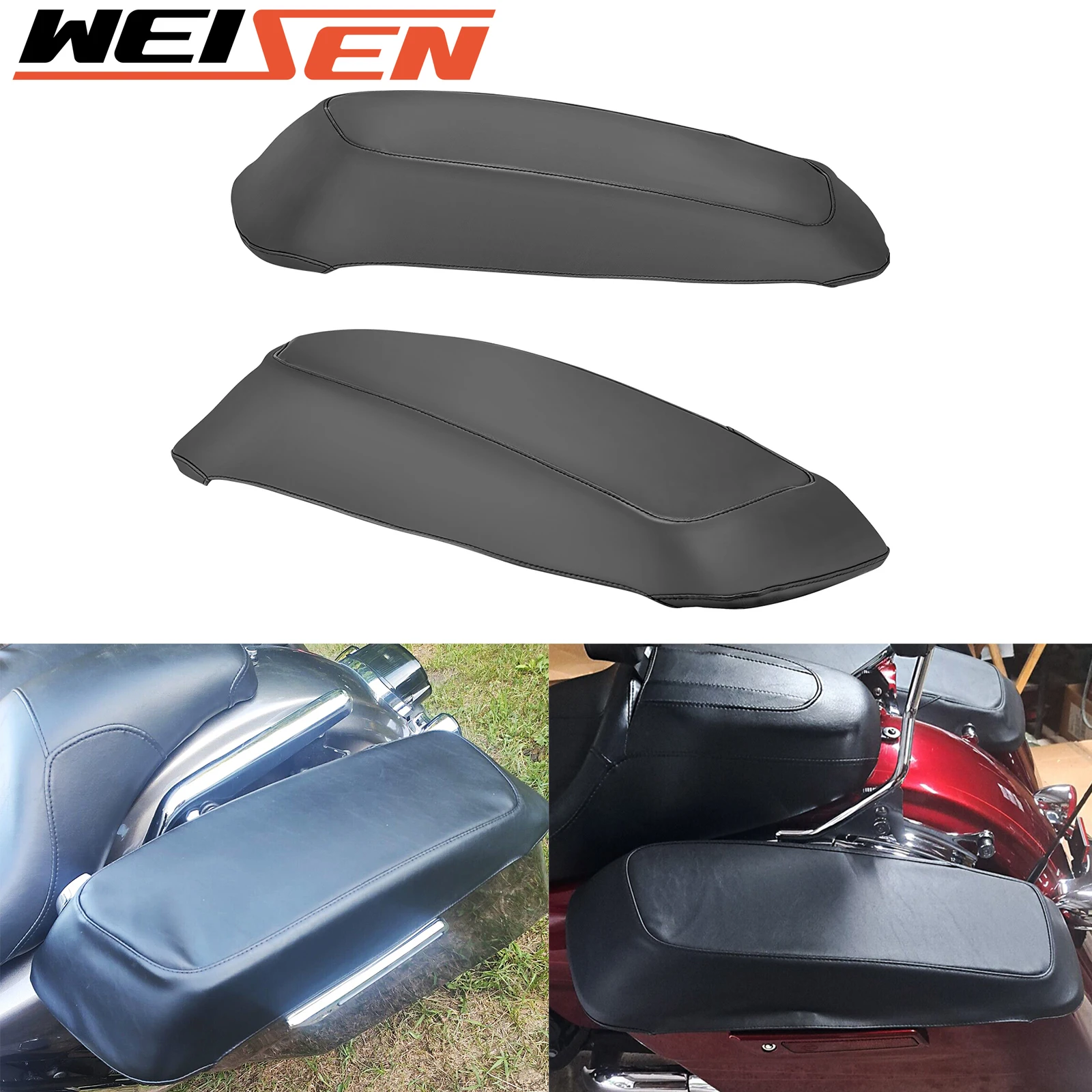 

Motorcycle Seat Saddlebag Lid Covers PU Leather for Harley Touring Road King Electra Street Road Glide Ultra Limited 2014-2024