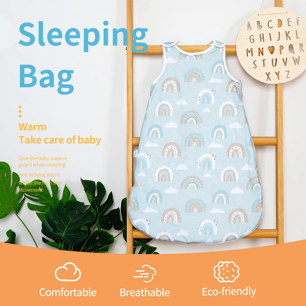 HappyFlute New Prints 10-20℃ Unisex Sleeveless Design Dry& Breathable Anti-Kicking Warm Baby Vest Sleeping Bag