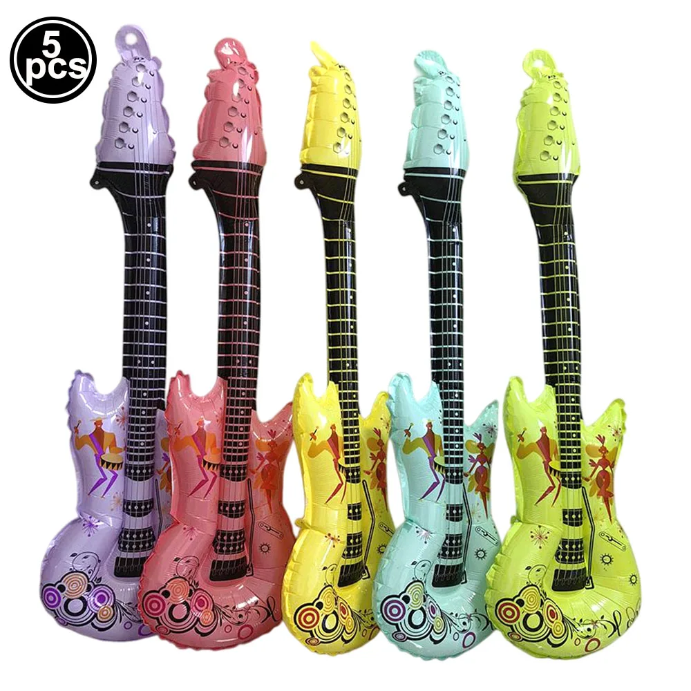Disco Musik Party Dekor Aufblasbare Folie Ballon Gitarre Bass Saxophon Musik Requisiten 80er 90er Geburtstag Party Hip Hop Party liefert – Detail 5