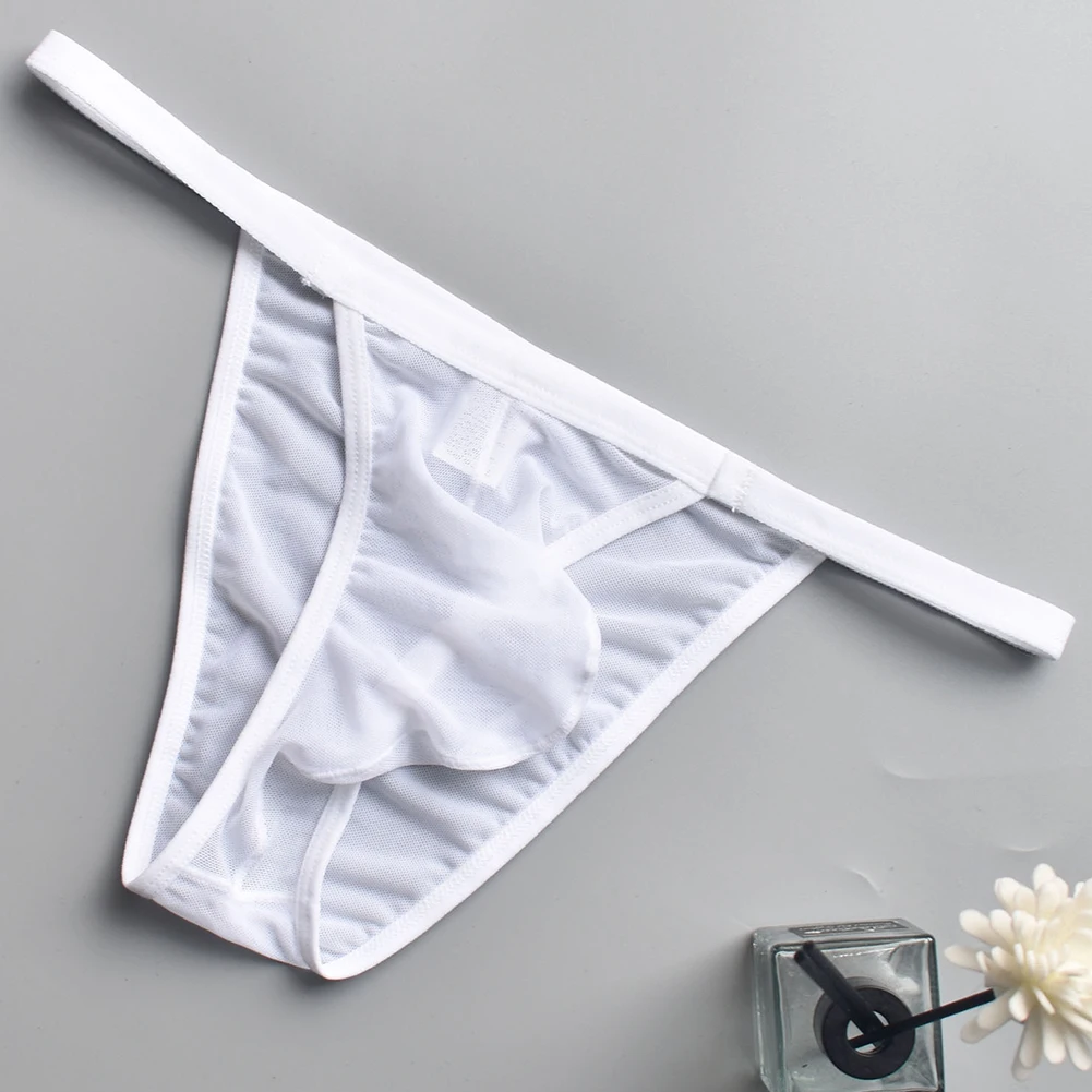 Breathable Low Waist Underwear Low Waist Briefs L Light Blue Mens Briefs Sexy Style Solid Pattern Nylon Fabric