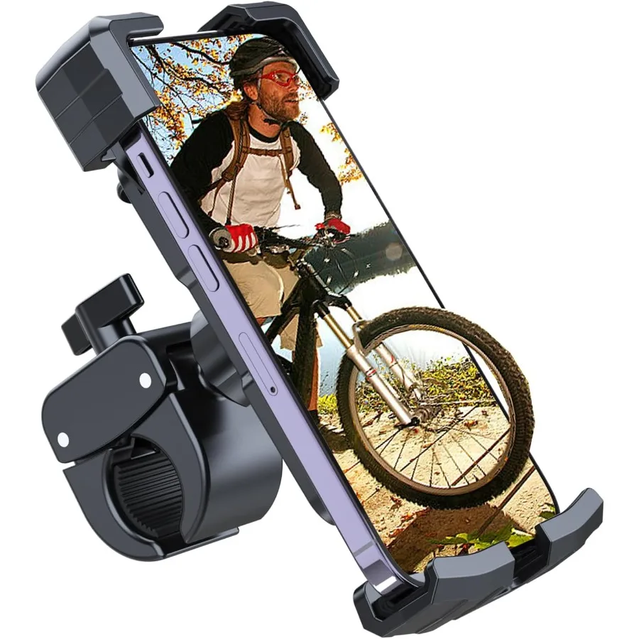 

Motorcycle Phone Mount Bike Phone Holder with Wind AntiShake Bicycle Scooter Phone Mount Fit for 5.27.2 Cellphone Black