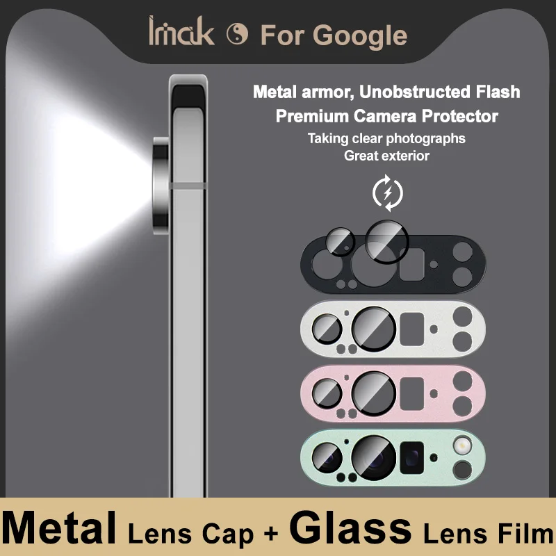 Imak Metal Armor Premium Camera Protector Metal + Glass Lens Film for Google Pixel 9 Pro XL , Pixel 9 8 7 Pro , Pixel 9 8 7 7a