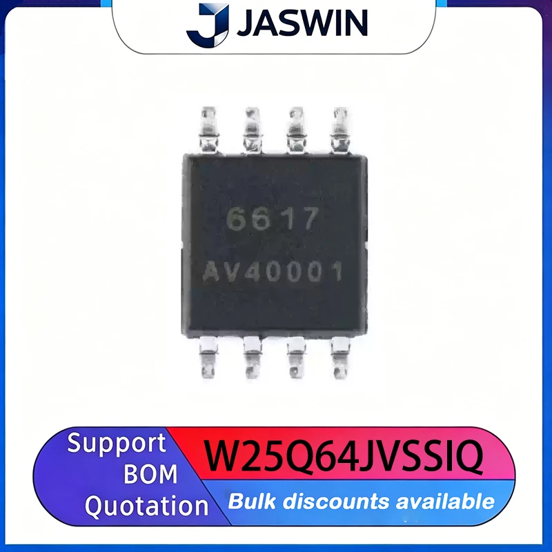 5PCS W25Q64JVSSIQ SOP-8 64Mbit SPI Flash Memory SMD IC Serial Storage Electronic Component
