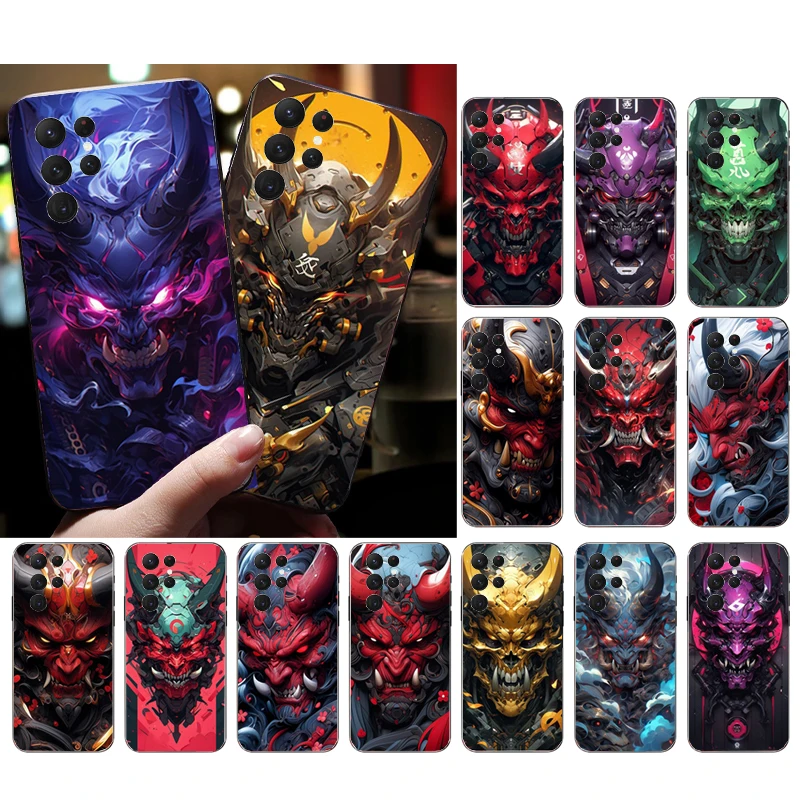 Oni Mask Japan Phone Case For Samsung S24 S23 S22 S21 S20 Ultra S20 S22 S21 S23 S20 FE S24 Plus