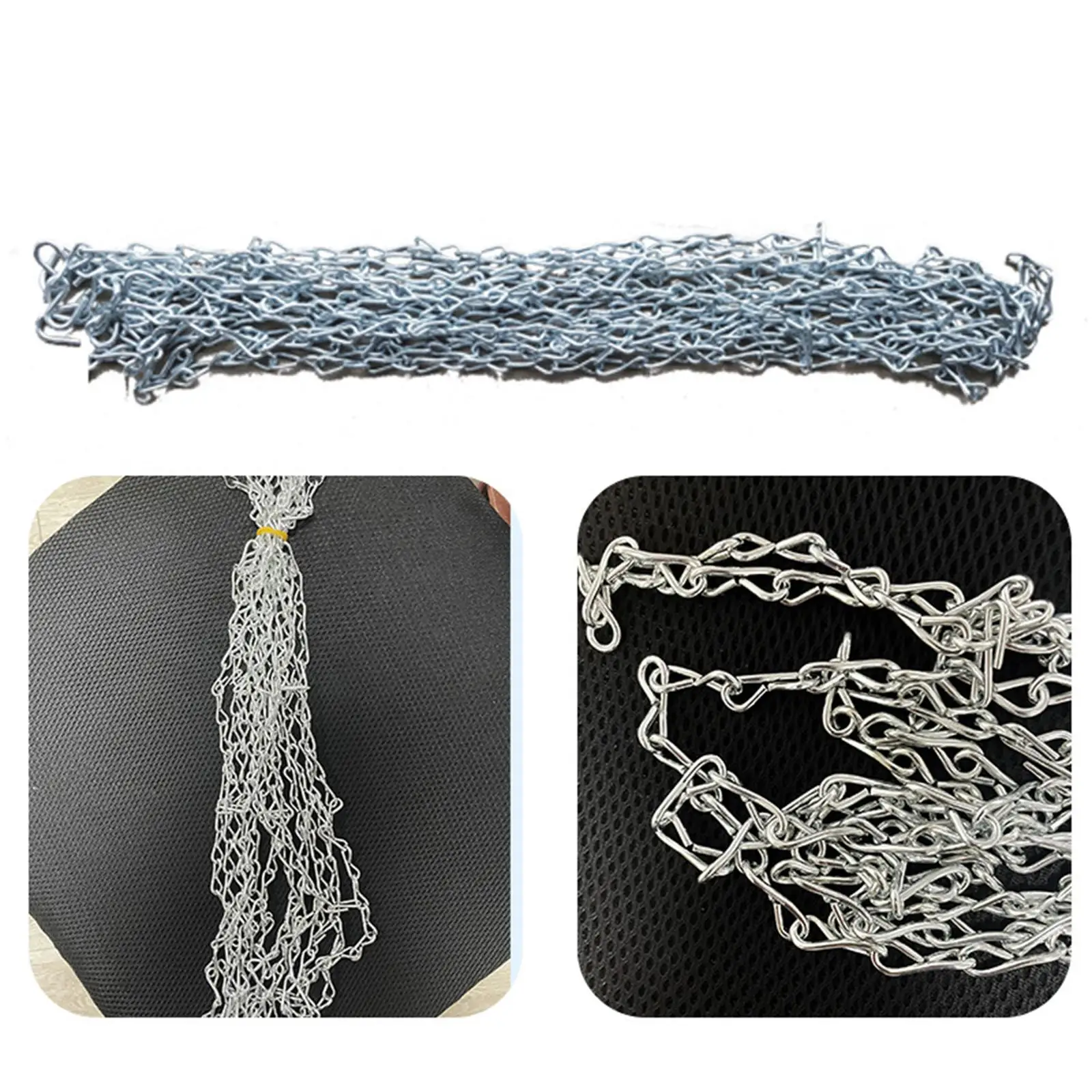

Basketball Net Replacement Braided Chain for Indoor Outdoor for 12 Loops Rim Sturdy Weatherproof Easy Installation Iron Chain