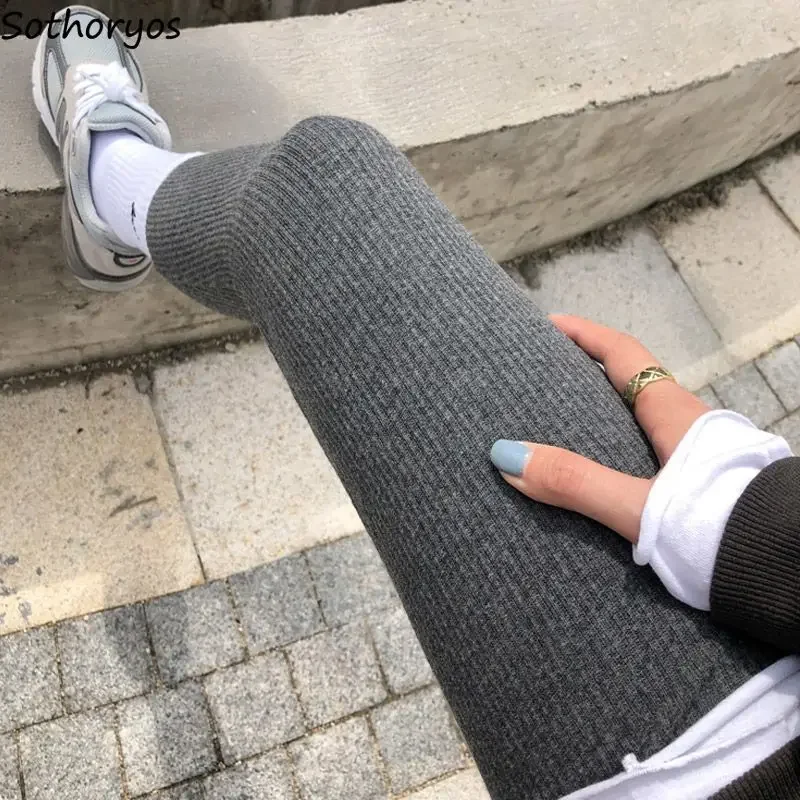 

Sleep Bottoms Women Spring Autumn Lounge Wear Plus Velvet High Waist Casual Pants Solid Slim-fit Pit Stripe Winter Warm Soft