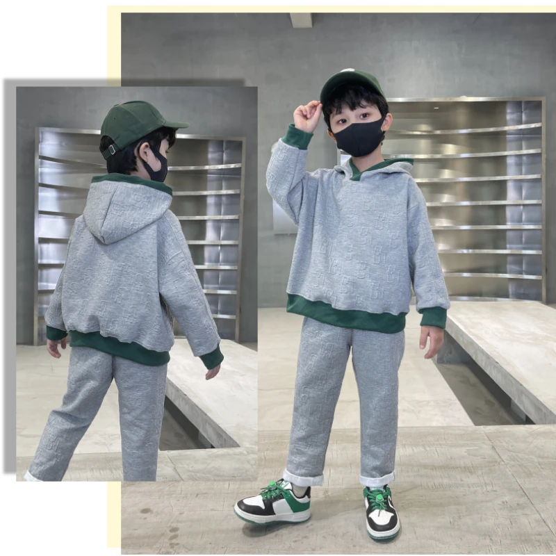 Autumn Children Boy Hoodies Clothes Set All Over Printed Sweatshirts Pullover Top and Pants 2pcs Suit Teenage Girls Tracksuits