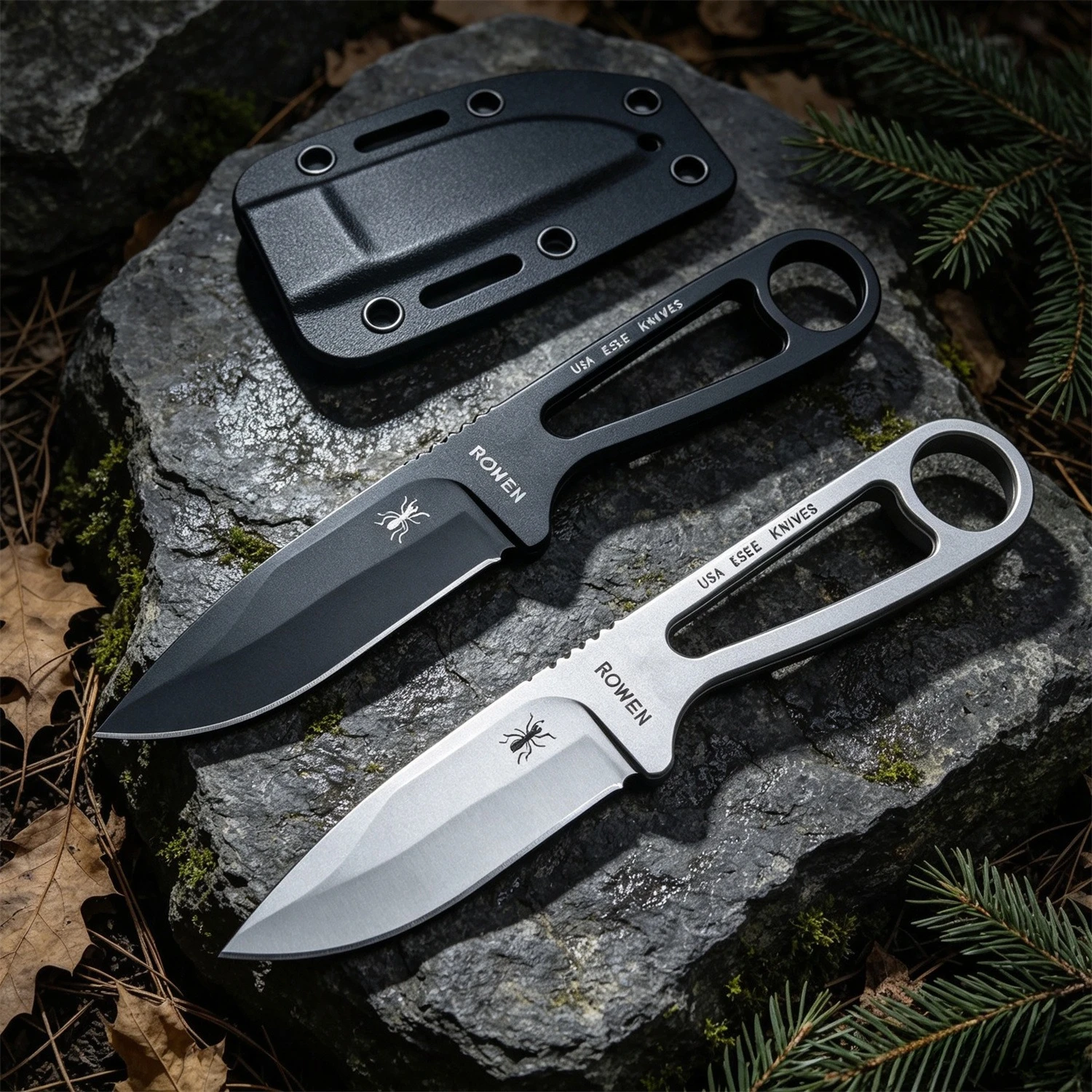 Outdoor Utility Fixed Knife – 8Cr13MoV One-Piece Steel Design – Perfect for Hiking Camping Adventures, Includes Sheath EDC Tool