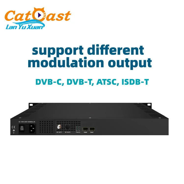 Multi-Protocol IP to RF Modulator DVB-C DVB-T ATSC ISDB-T RF Output Digital Broadcasting Equipment