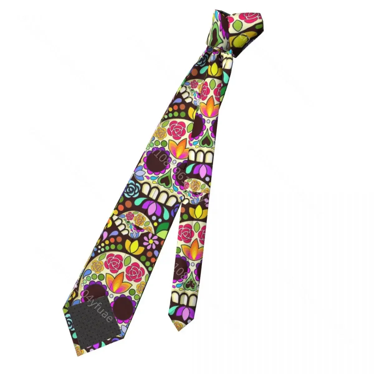 Skull Floral Mexican Calaveras Men Necktie Silk Polyester 8 cm Classic Neck Ties for Mens Accessories Office