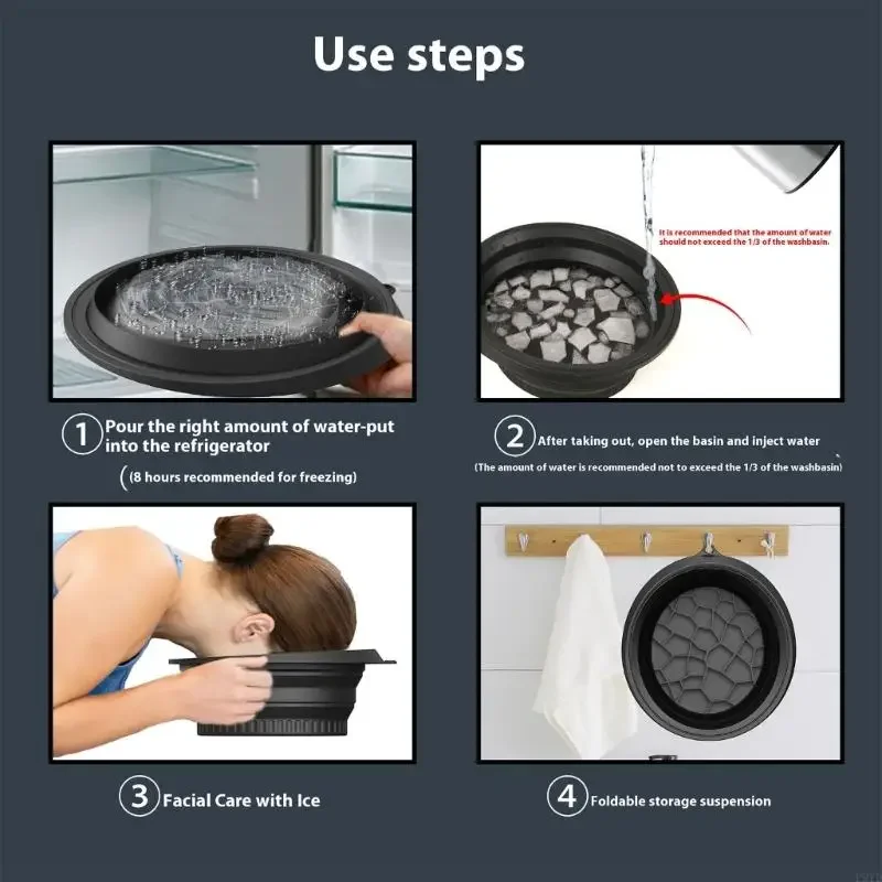 Siliconen opvouwbare gezichtsijsbadkom voor gezichtsbehandelingen Plunge Dompelen Huidverzorgingshulpmiddel Home Reizen Schoonheid Essentieel Multifunctioneel Nursin