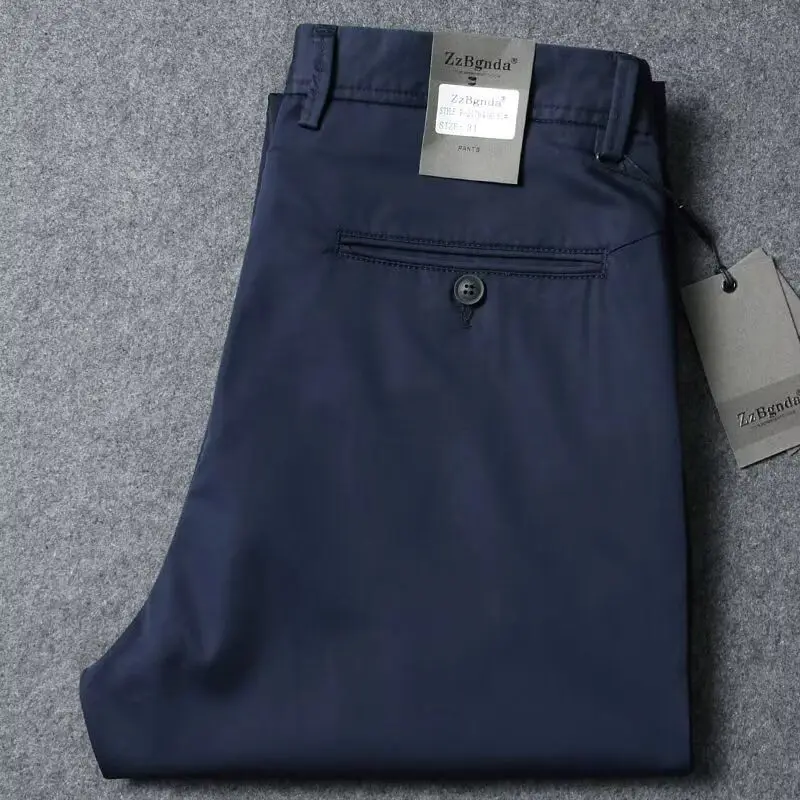 Spring and Autumn 2026 New High-end Luxury Men's Casual Pants Twill Texture Comfortable Soft Straight Solid Color Pants Men