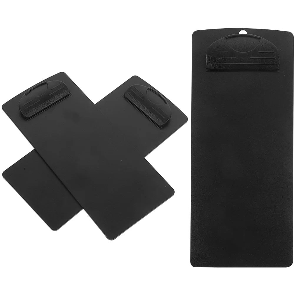

3pcs Black Clipboard Restaurant Office Pocket Portfolio Document Holder Writing Boards Lightweight Portable Students Teachers