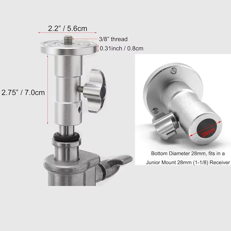 Meking Light Stand Adapter C Stand Camera Mount Light Stand Tripod Screw 1/4 "3/8" and 5/8" Fixing Nut Photo Studio Accessories