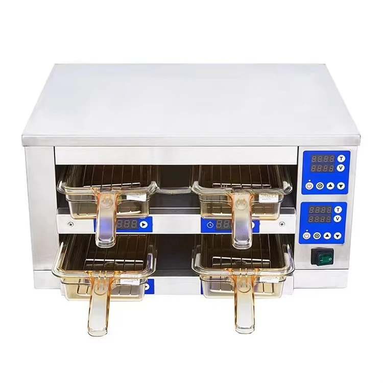 2-deck 4-tray Burger Meat Patty Warmer Commercial Restaurant Fast Food Equipment Warmer Showcase Meat Pie Warming Machine