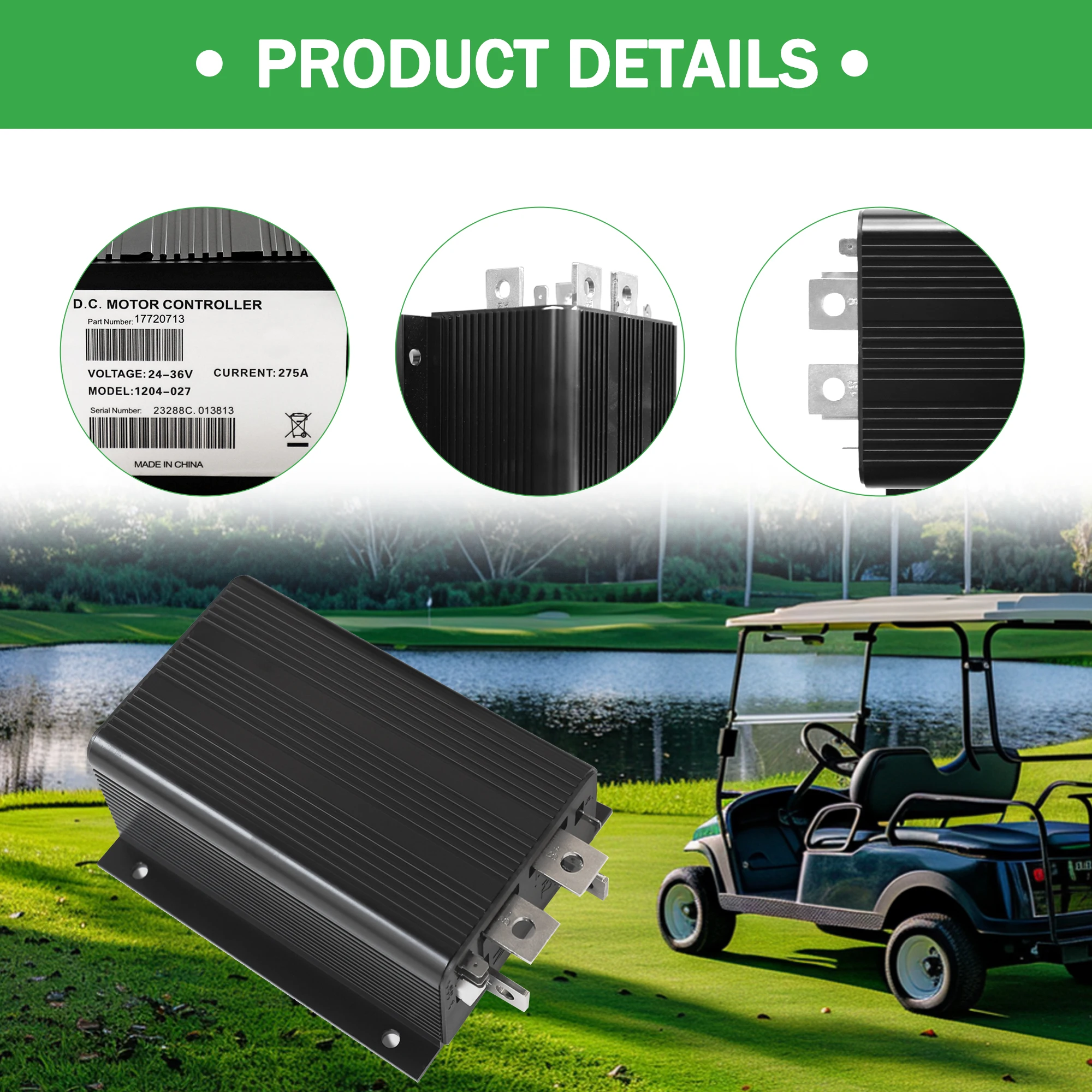 0-5k 1204-027 36V 275A Motor Controller for Curtis EZGO Marathon Golf Cart 20972G1 1204-001 1204-009 1204-004 1989-1994