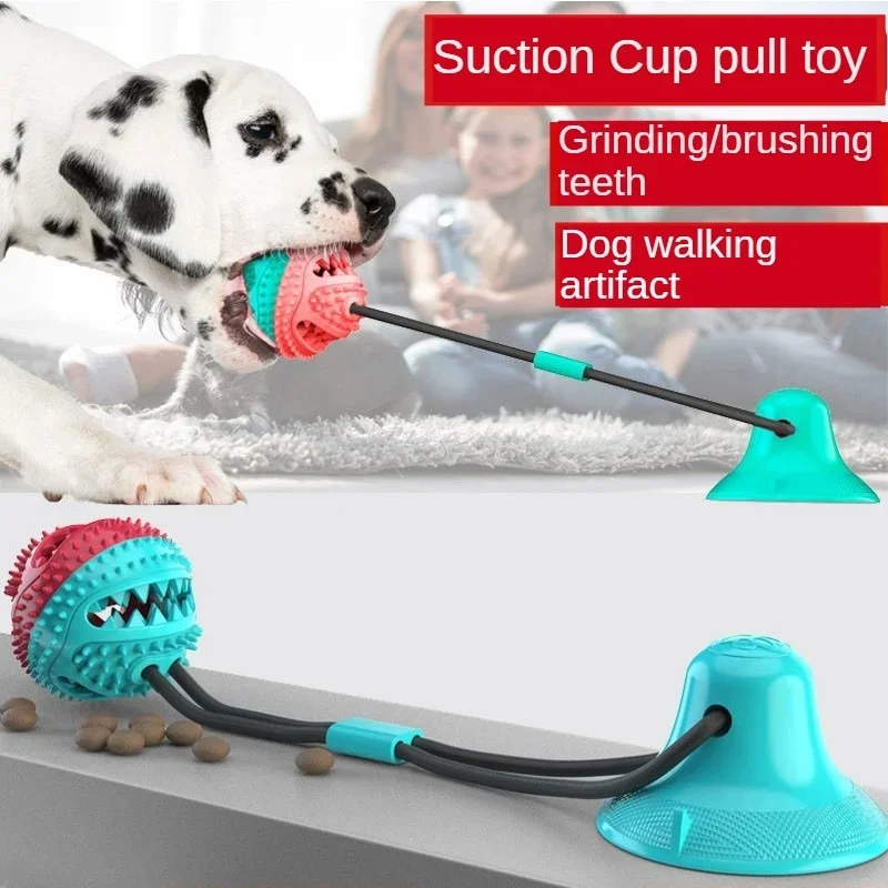 

Suction Cord Leaky Pet Toy Ball Tpr Teething Vent Ball Dog Toy Ball Dog Toys Indestructible Big and Small Dog Vocal Toys