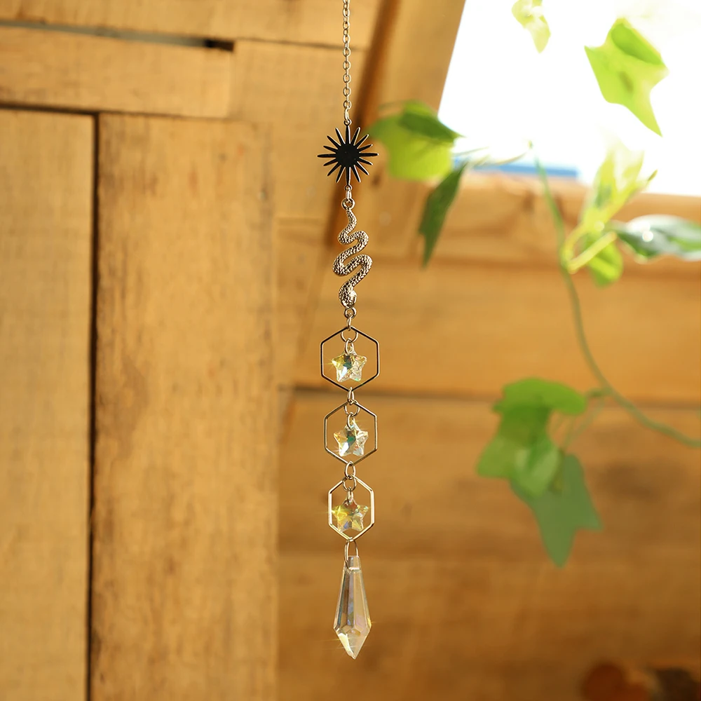 Silver Suncatcher Hanging Crystal Prism Light Catcher Window Sun Catcher Rainbow Maker Prisma Garden Decoration regalo di nozze