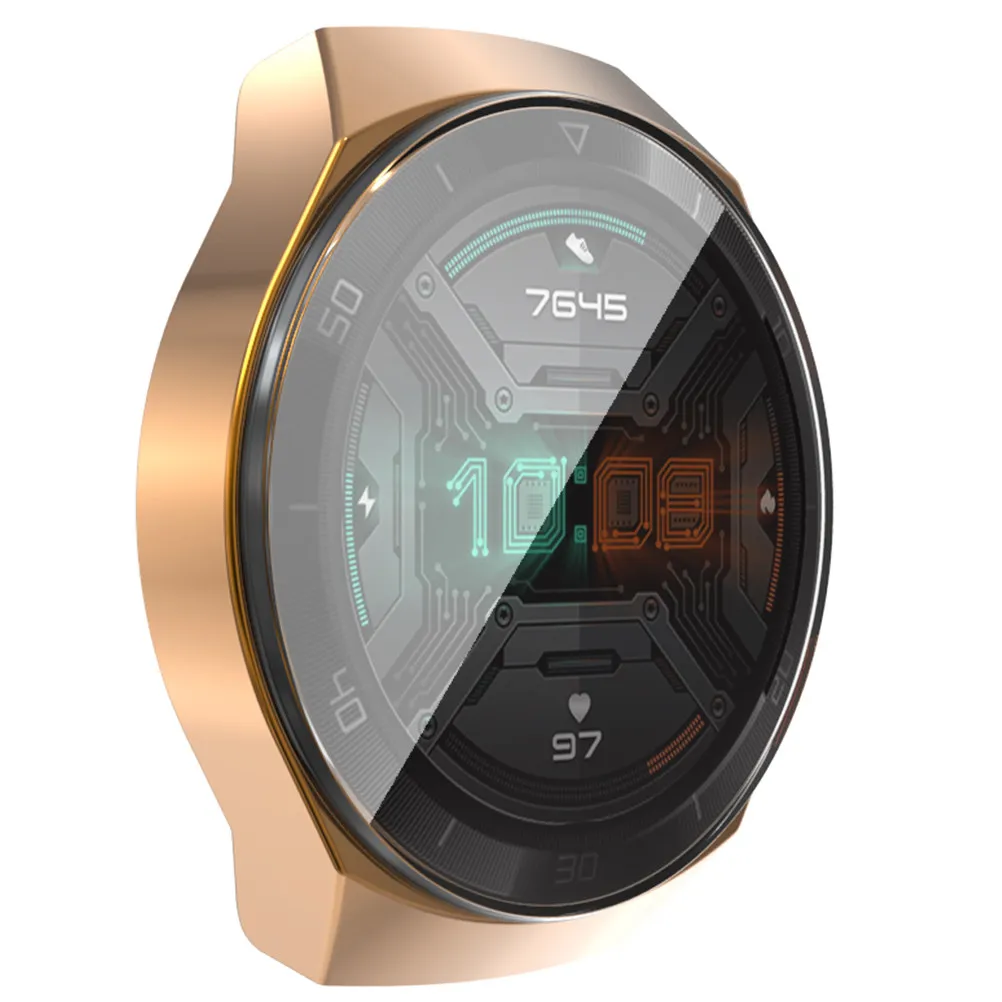 

Full Screen Hand Watch Protective Case Delicate Plating Cover Silver Compatible Scratch Dirt Resistant