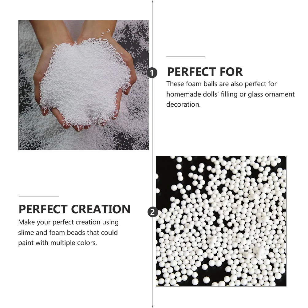 

10 Packs Foam Beads White Filler Balls For Diy Craft Ornament Decor Micro Polystyrene Particles Decorative Filler Beads Craft