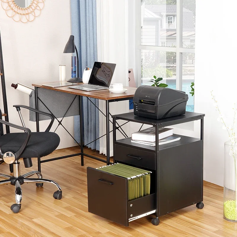 File Cabinet, Simple and Fashionable, Floor Standing Cabinet, Office with Drawers, Three-layer Sliding Storage Cabinet