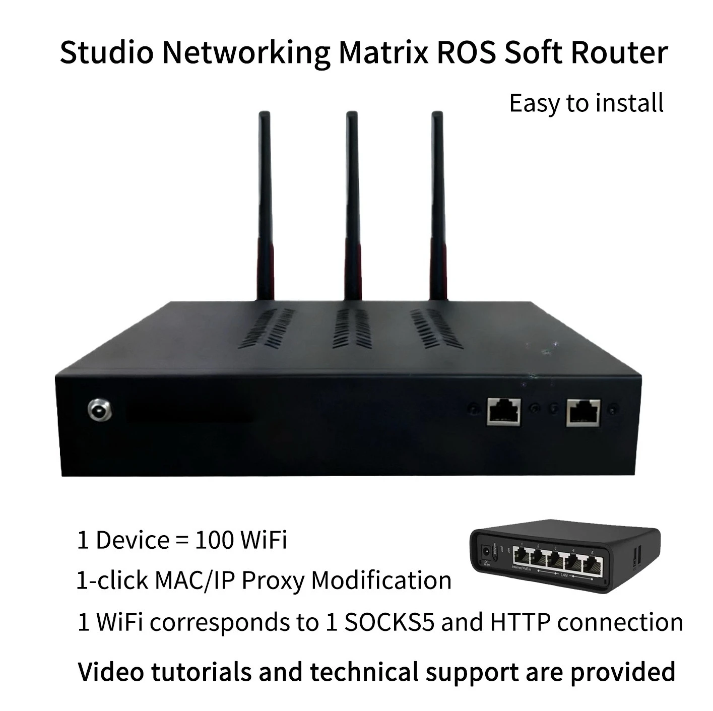WiFi one-click change MAC/IP soft routing domestic studio farm box