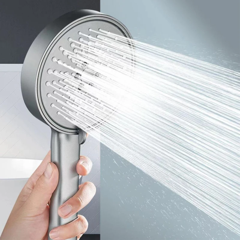 5 Modes Shower Head Showerhead Set Large Round High Pressure Portable Save Rain Artichoke Bathroom Faucet Accessories Set Toilet