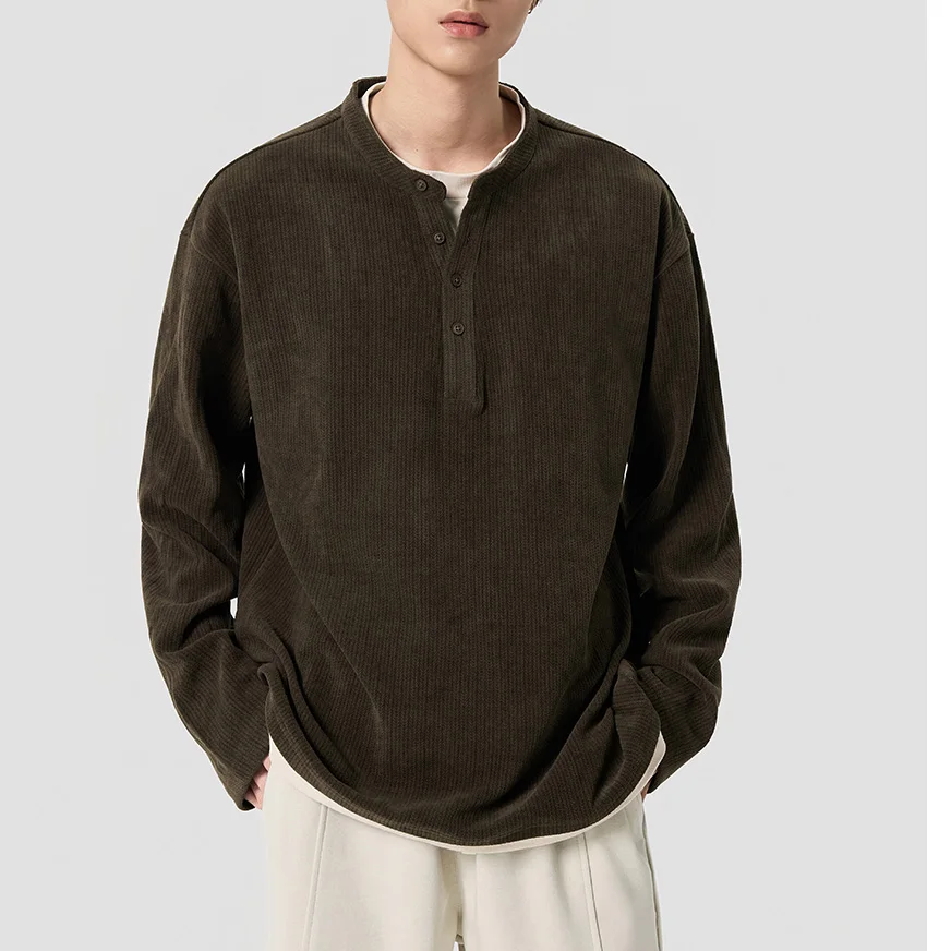 

Splice White Edge Tshirt Men American Vintage Fashion Long Sleeve Loose Casual T-shirt Boys Streetwear Hip-hop T Shirt Tops