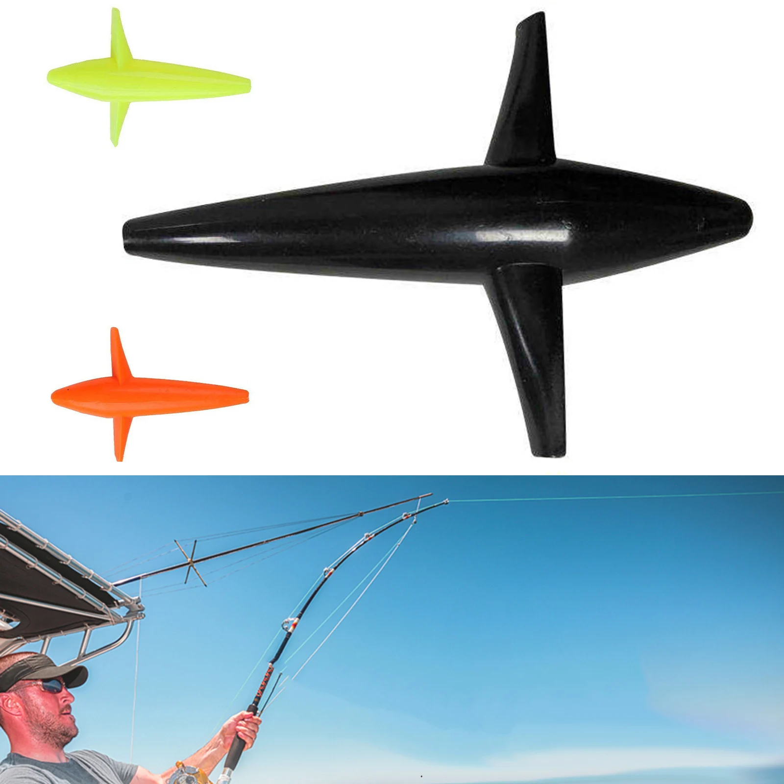 

Plane Lure Sea Fishing Hard Bait ABS Plane Boat Fishing Lure Trolling Bird Shaped Teaser Fishing Black/orange/fluorescent Yellow