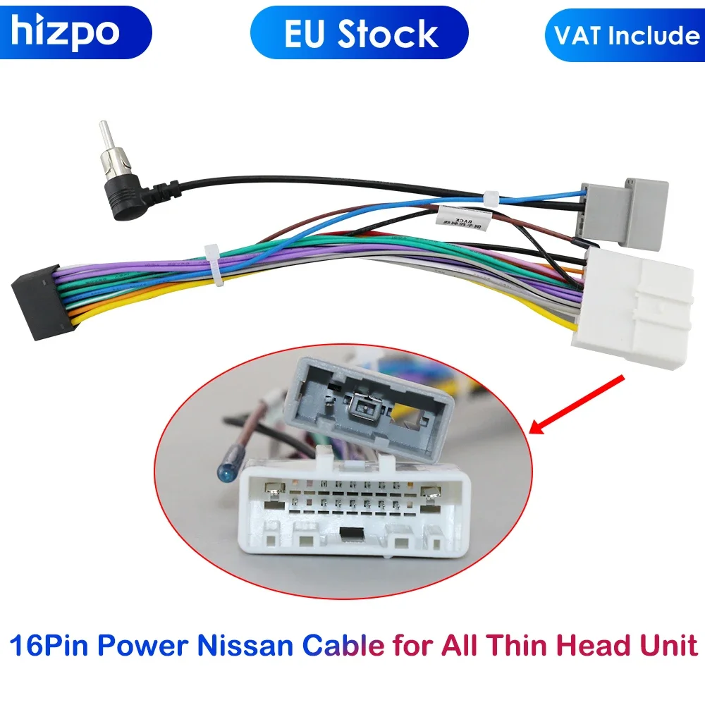 16Pin Power Nissan Cable for All Thin Head Unit Which Want To Meet Plug and Play with Car Power Cable Fit All Car Navigation GPS