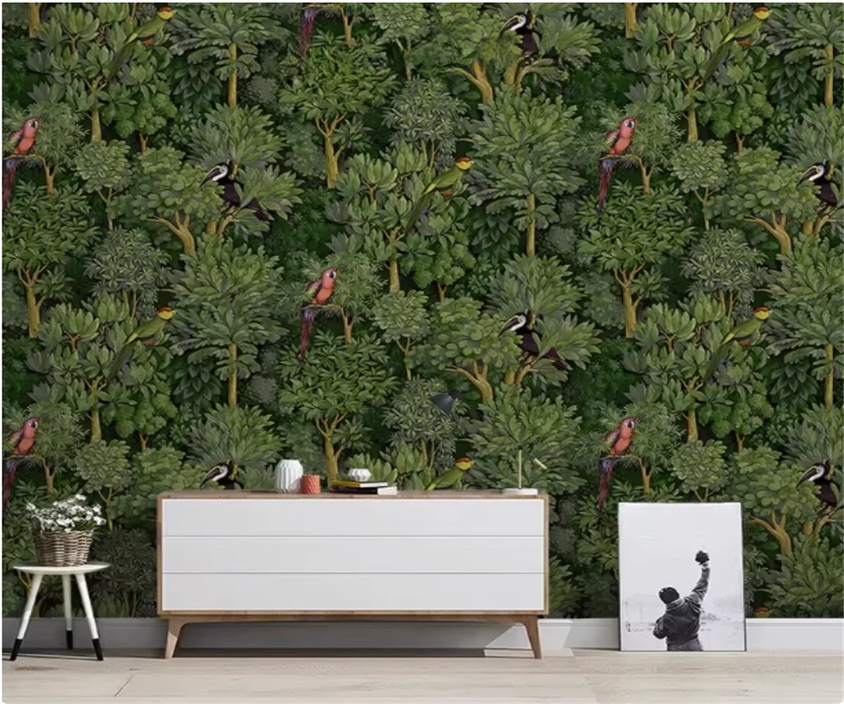 Customized wallpaper for walls 3 d bedroom decoration Tropical plants in Southeast Asia Animal living room 3 d  photo murals