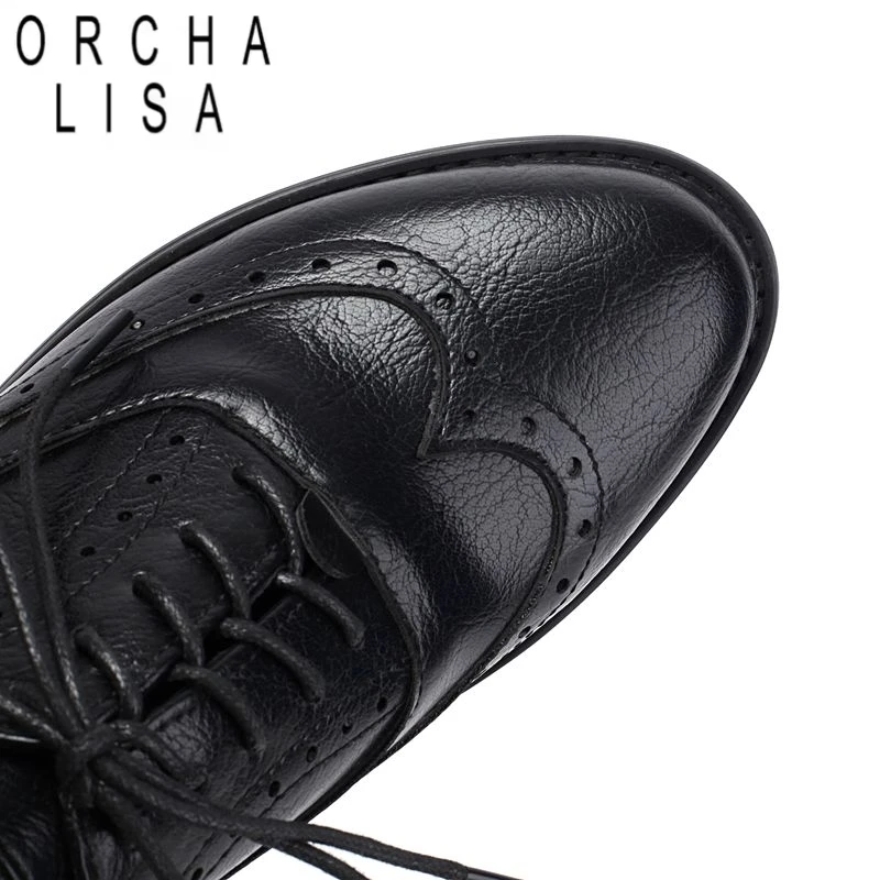 

ORCHA LISA Роскошные повседневные женские туфли-лодочки для отдыха с круглым носком и блочным каблуком 3,5 см, большой размер 45, 46 47 48 Офисные женские туфли на весну