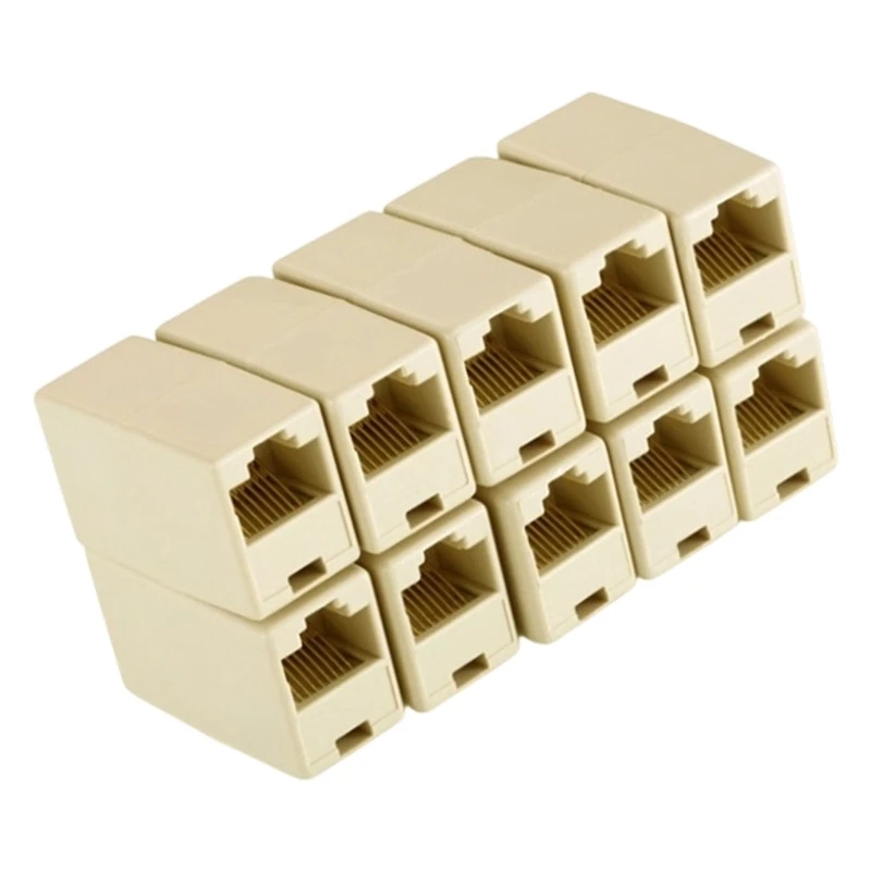 Y51A 10Pcs Socket Connector Plug Connector Networking LAN Cable RJ45 CAT5 Coupler