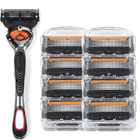 Hot Selling Manual Razor for Men Five Layer Blade Stainless Steel Blades No Skin Damage Old Style Blades Shaver Heads Razor