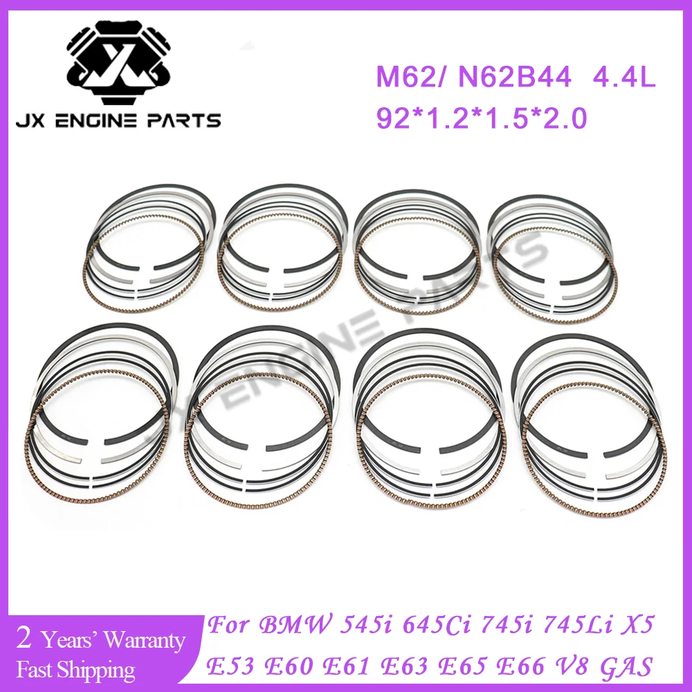 N62B44 M62B44 Engine Piston Ring Set For BMW 4.4 L 545i 645Ci 745i X5 4.4L E60 E61 E63 E64 E65 E66 N62 M62 B44 00-06 V8 N62B44A