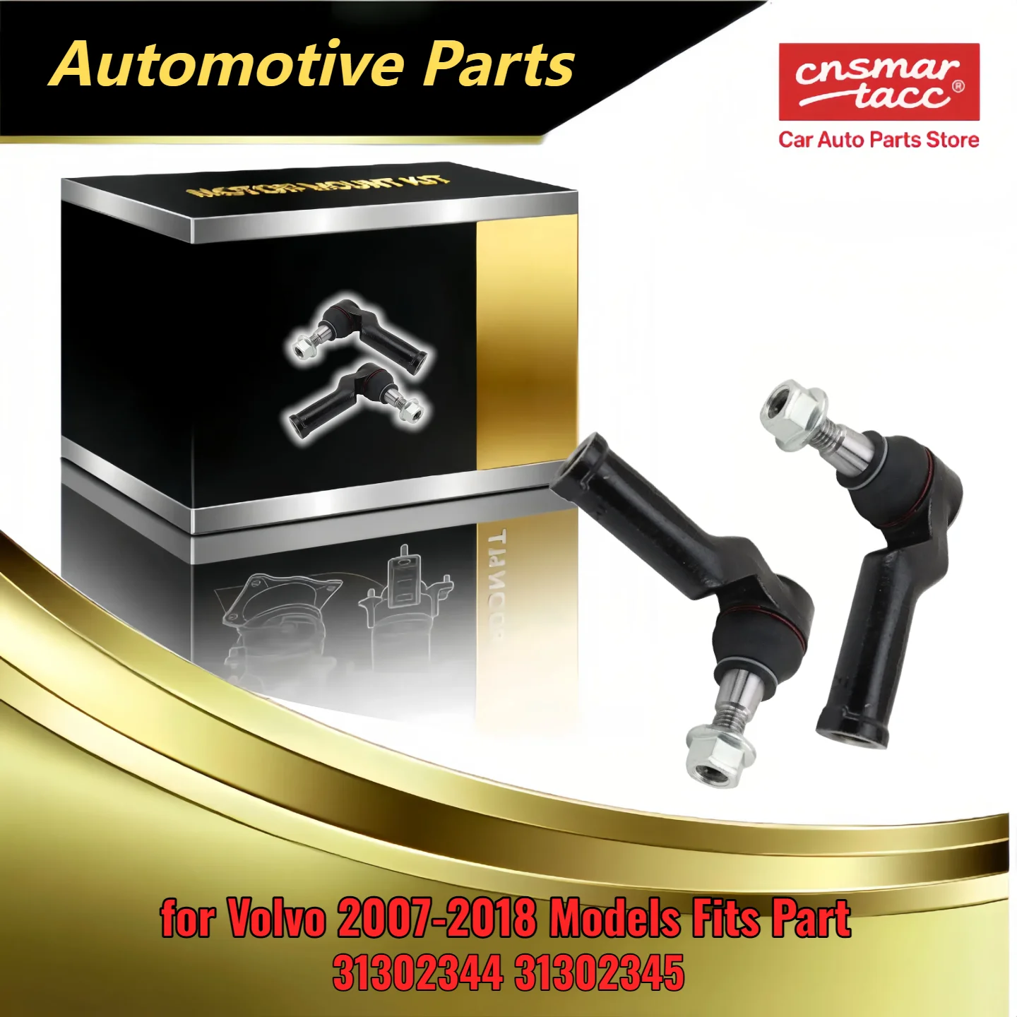 

TRQ Front Outer Tie Rod Replacement Set for Volvo 2007-2018 Fits Part Codes 31302344 31302345