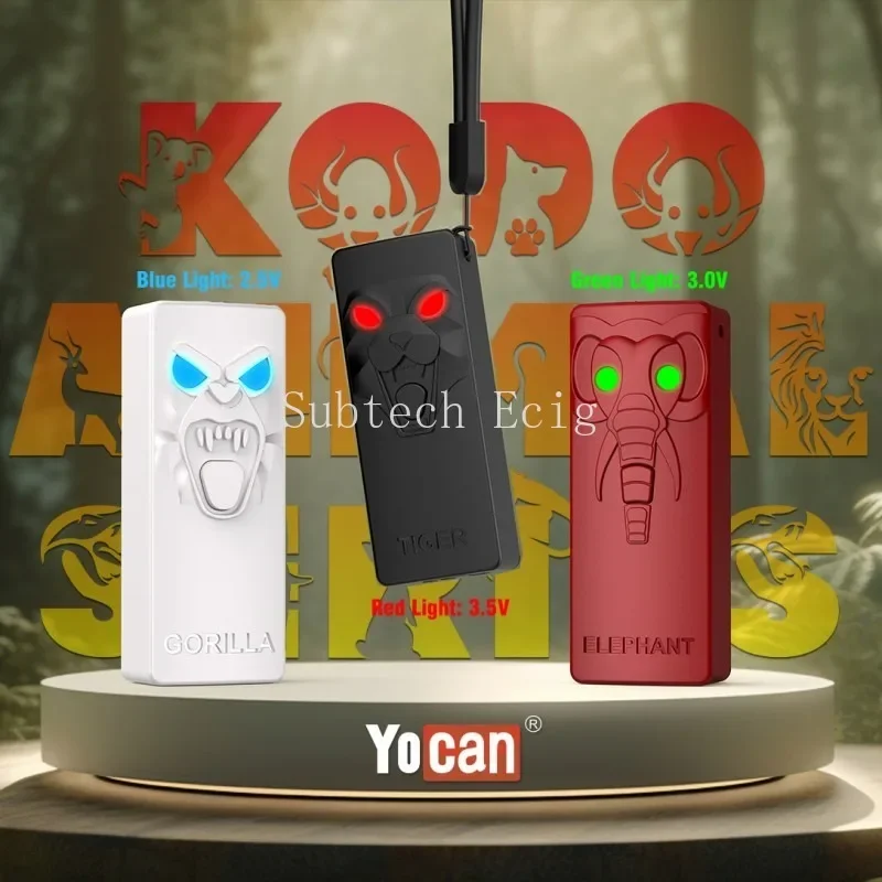 10pcs Yocan Kodo Animal Series Box Mods Vape Cartridges Cart Battery 3 Voltage Levels 900mAh Preheat VV Battery Vaporizer Pen