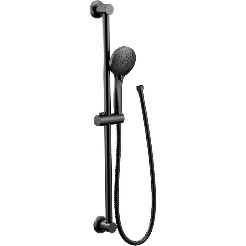 Showering Matte Black Eco-Performance 5-Function Handheld Shower with 30-Inch Slide Bar and 69-Inch Hose, 3558EPBL