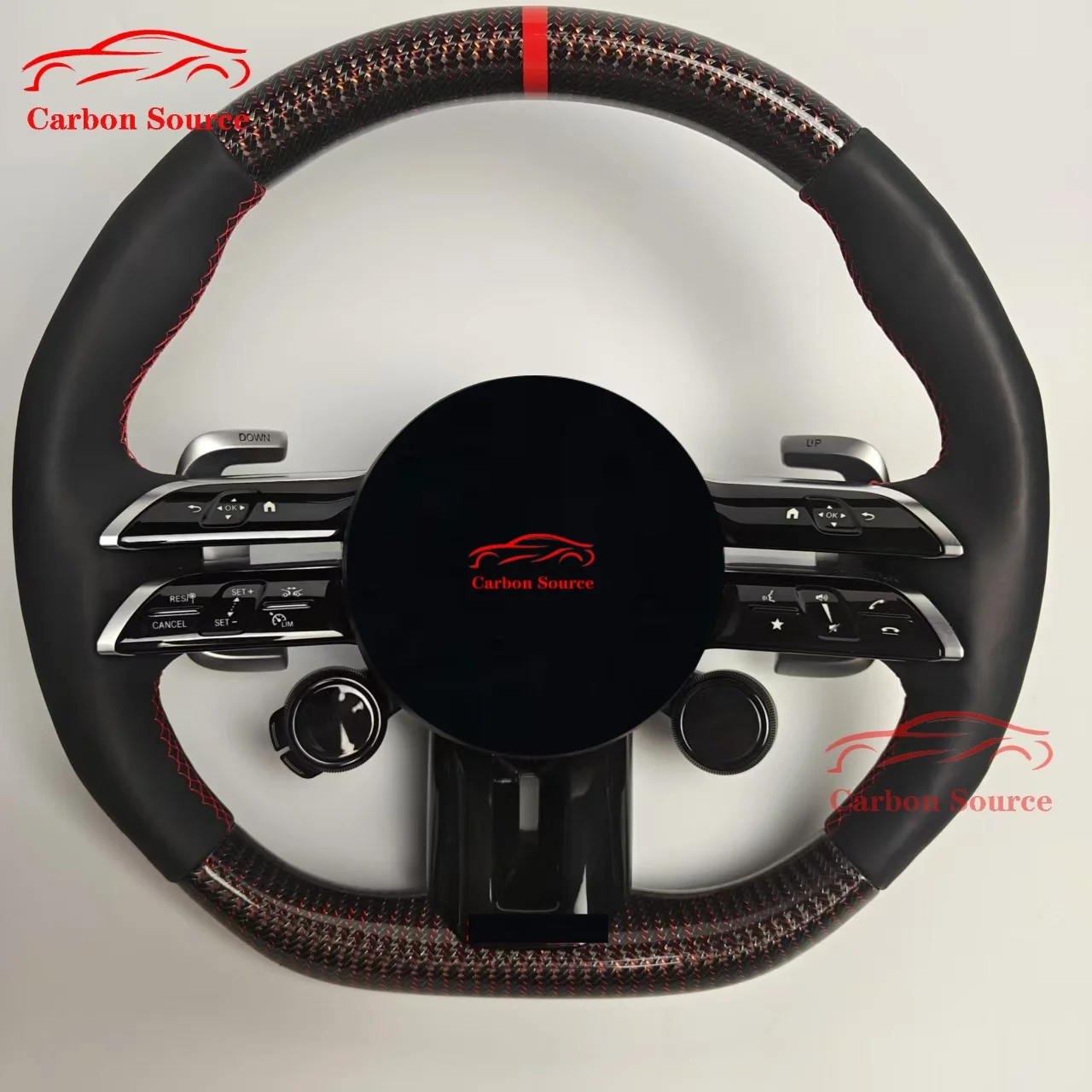 

Customizable Real Carbon Fiber Leather Steering Wheel for Mercedes-Benz S-Class 222C200 W204205 206 GLC AMG A-Class AMG GT 63