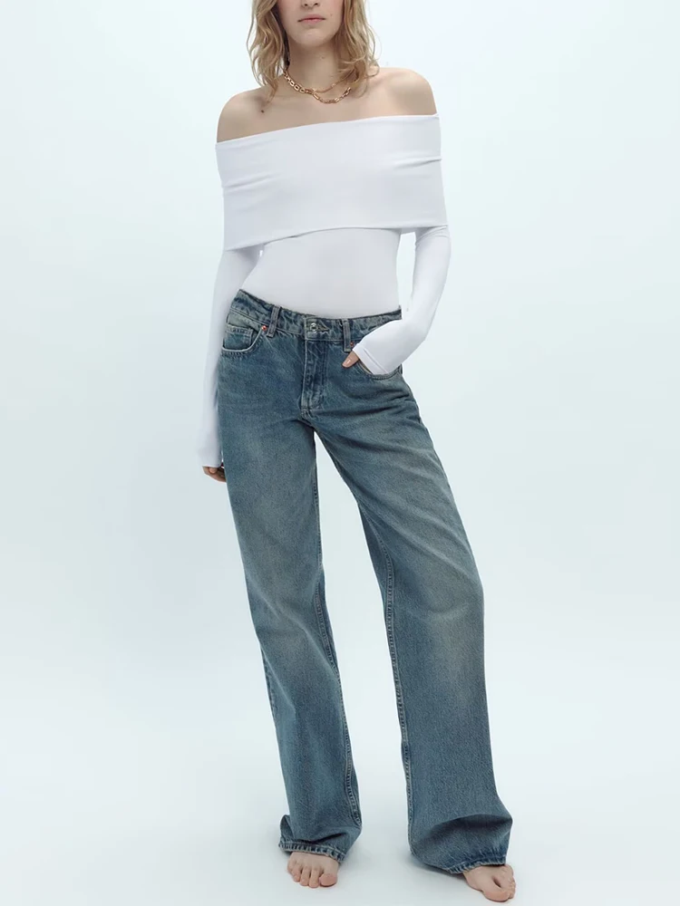 

European and American style 2025 summer new women's clothing temperament simple slim shoulder blended jumpsuit