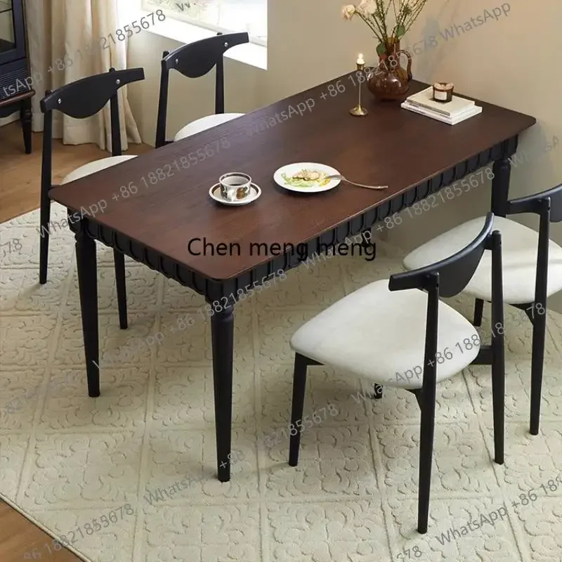 

Hot sales Minimalist Garden Dining Table Brown Decorations Restaurant Coffee Dining Table Modern Nordic Mesa De Jantar Furniture