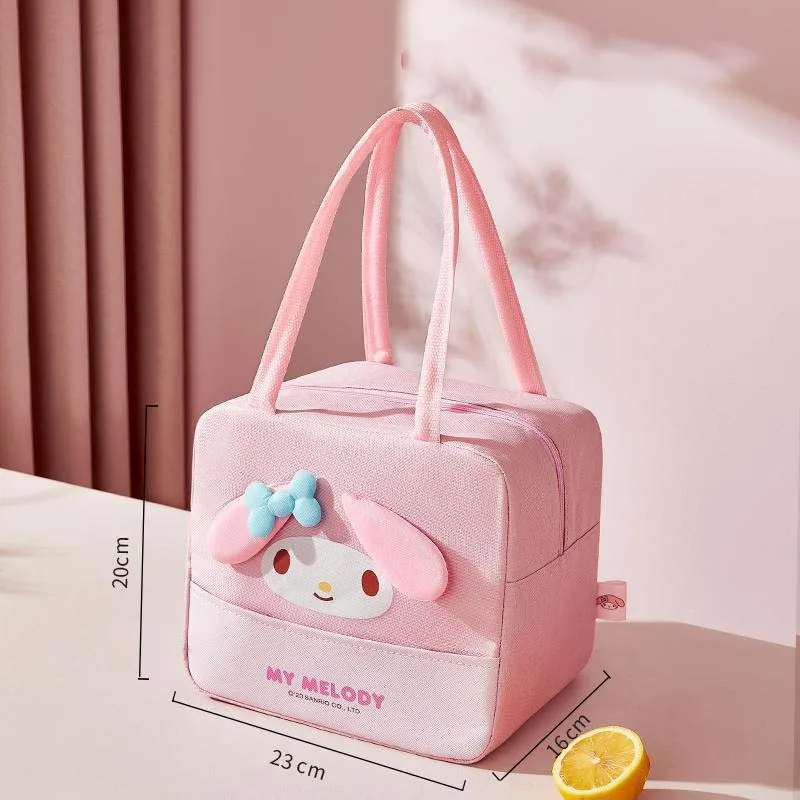 Licensed Sanrio Cute Hello Kitty My Melody Cinnamoroll Insulated Cooler Waterproof Handbag Portable Gift for Girls Office Women view 4