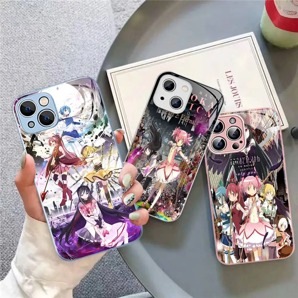 Puella Magi Anime Madoka Magica For IPhone 14 13 12 Mini 11 Pro XS Max X XR 14 Plus Tempered Glass Cover