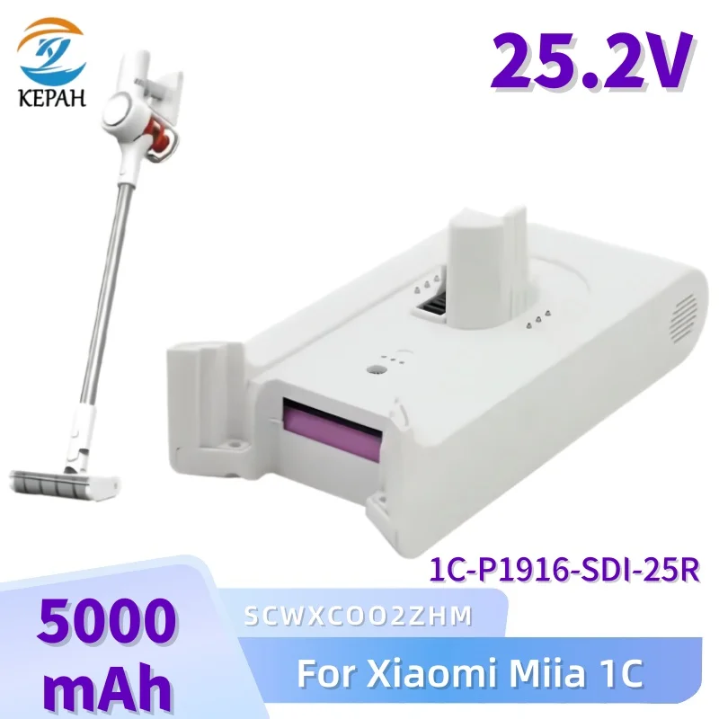 

New Replacement Battery Pack For Xiaomi Mijia 1C Handheld Cordless Vacuum Cleaner 25.2V 5000mAh LI-ion Rechargeable Batteries